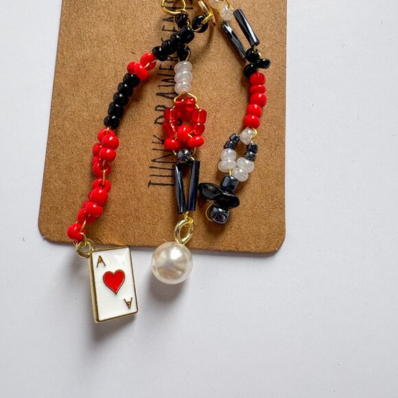 Handmade Beaded Ace Card Keychain - Picture 4 of 4